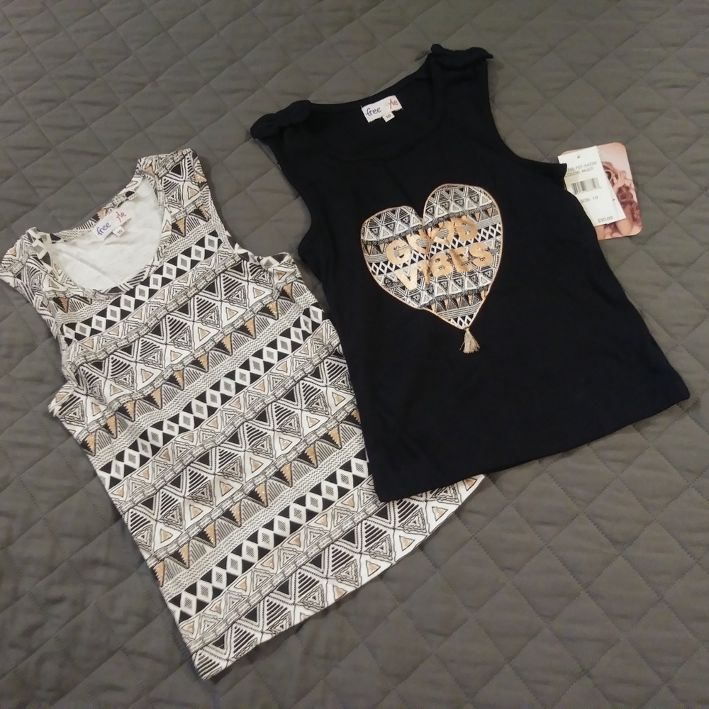 Freestyle Black and Gray Kids Tank Tops
